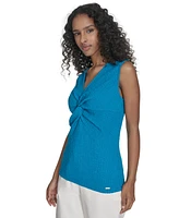 Calvin Klein Women's Textured Twist-Front Blouse