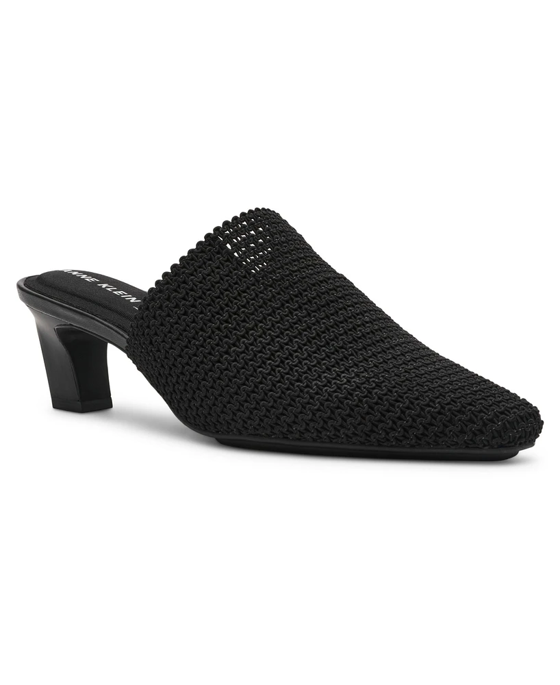 Anne Klein Women's Sianna Knit Block Heel Mules