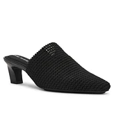 Anne Klein Women's Sianna Knit Block Heel Mules