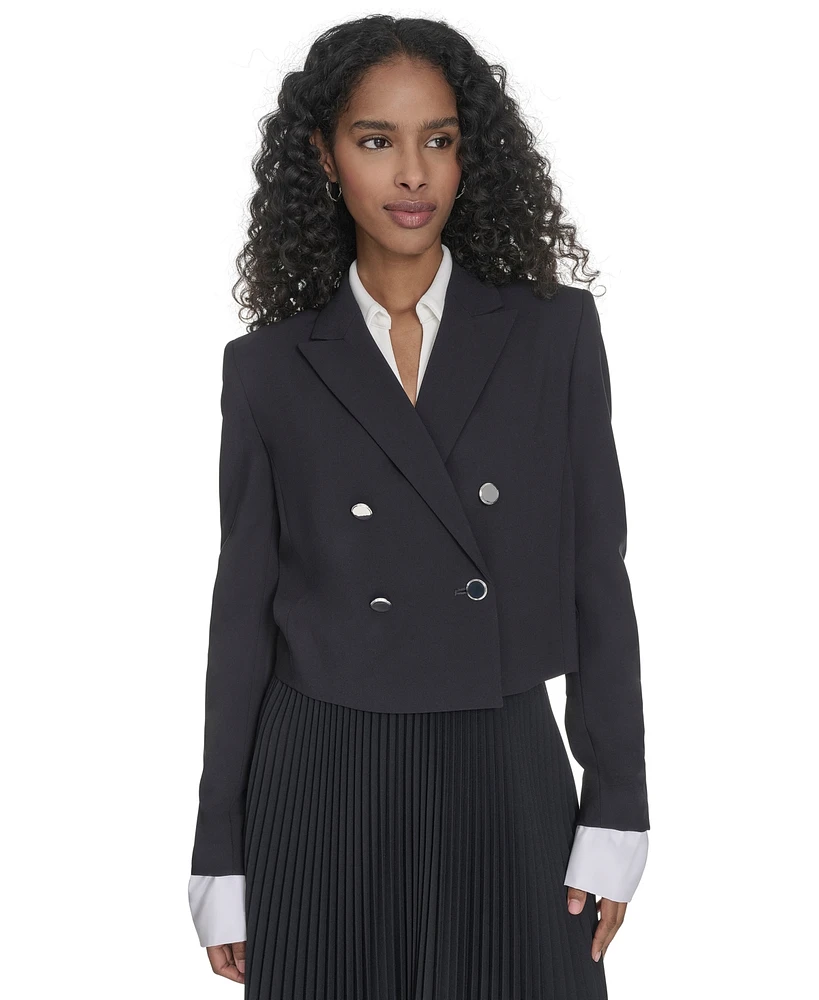 Calvin Klein Women's Double-Breasted Cropped Jacket