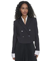 Calvin Klein Women's Double-Breasted Cropped Jacket
