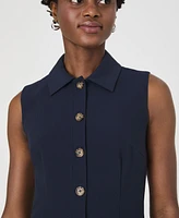 French Connection Women's Azra Twill Sleeveless Shirtdress