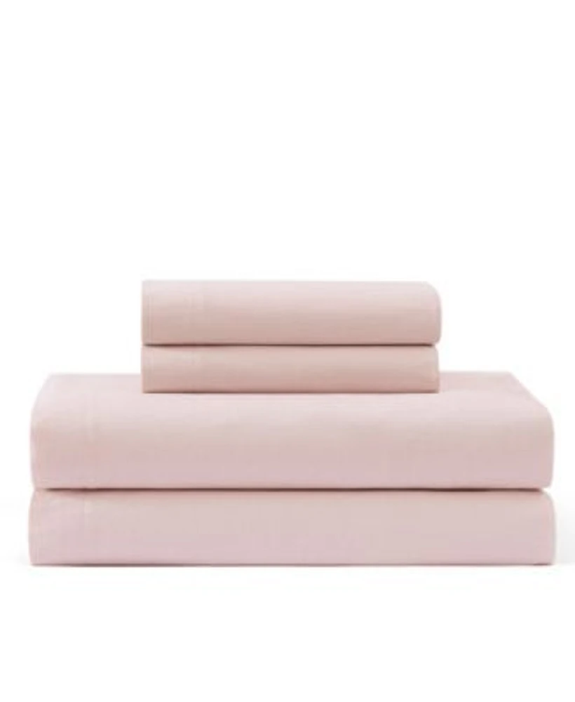 Tommy Hilfiger Solid 144 Thread Count Cotton Chambray Washed Sheet Set