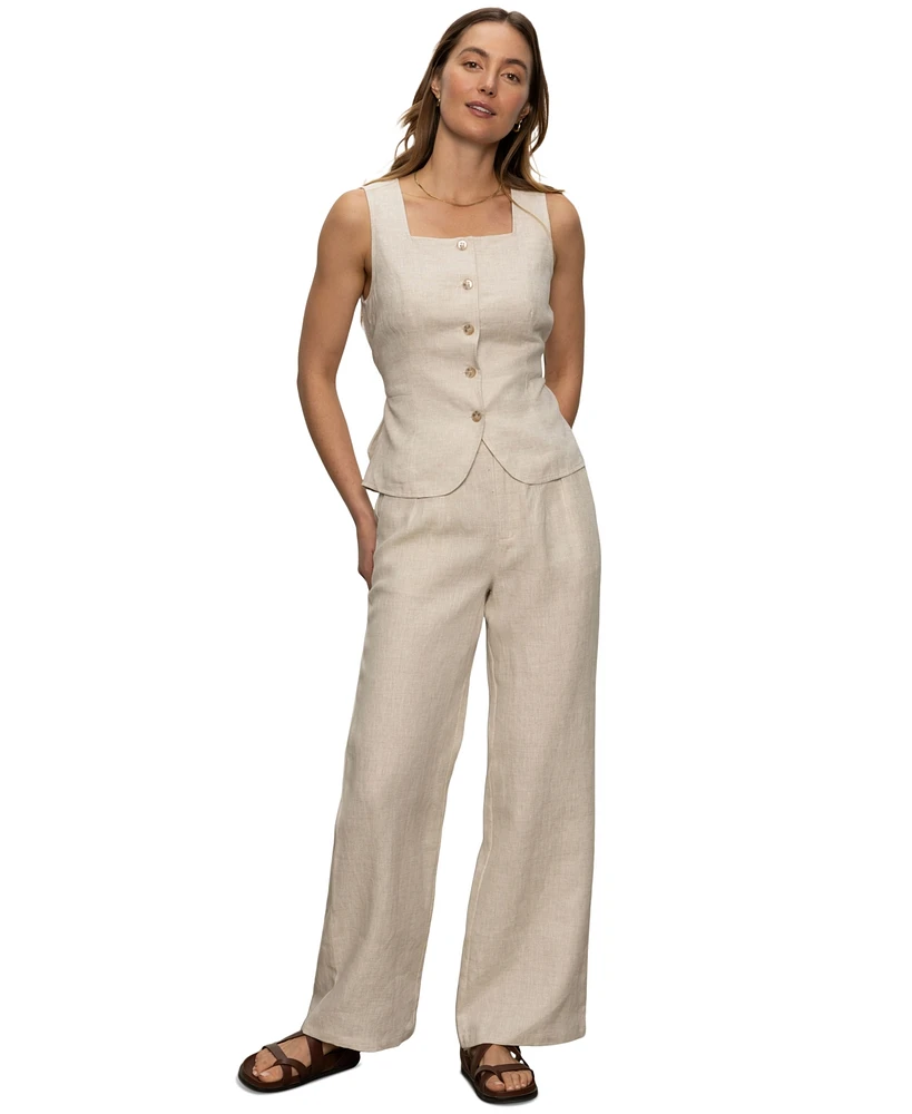 Sanctuary Women's Hopper Linen Straight-Leg Pants