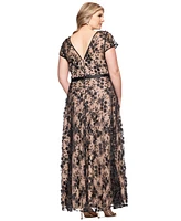 Xscape Plus Embellished 3D Flower Ball Gown
