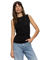 Sanctuary Women's Ribbed Ruched Sleeveless Tank