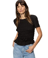 Sanctuary Women's Cotton Better Together Smocked Top