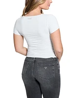 Guess Women's Charlotte Knot-Bust Ruched Top