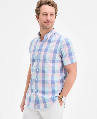 Club Room Men's Roma Short Sleeved Plaid Button-Down Shirt, Exclusively at Macy's