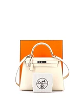 Pre-Owned Hermes Kelly 28 Handbag Light Epsom with Palladium Hardware