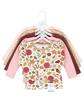 Hudson Baby Girls Thermal Long Sleeve Tees 5pk, Acorn Botanical, 18-24 Months