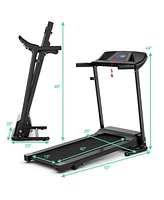 Electric Foldable Treadmill with Lcd Display and Heart Rate Sensor