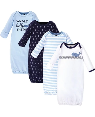 Hudson Baby Baby Boys Hudson Cotton Gowns, Sailor Whale, Preemie-Newborn