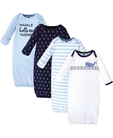 Hudson Baby Baby Boys Hudson Cotton Gowns, Sailor Whale, Preemie-Newborn