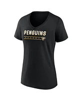 Fanatics Women's Black Pittsburgh Penguins V-Neck T-Shirt