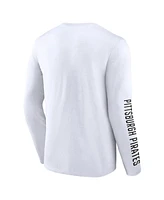 Fanatics Men's White Pittsburgh Pirates Press Box Long Sleeve T-Shirt