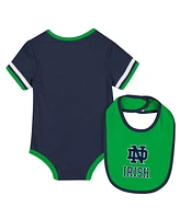 Colosseum Baby Boys and Girls 2-Piece Navy Notre Dame Fighting Irish Bodysuit and Bib Set