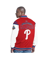 G-iii Sports by Carl Banks Men's Red Philadelphia Phillies Recruit Commemorative Full-Snap Varsity Jacket
