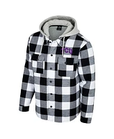 Colosseum Men's Black/White Tcu Horned Frogs Buffalo Plaid Full-Zip Jacket