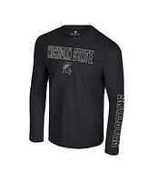 Colosseum Men's Black Michigan State Spartans Color Pop Active Blend 2-Hit Long Sleeve T-Shirt