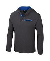 Colosseum Men's Charcoal Duke Blue Devils DuJour Raglan Long Sleeve Henley Hoodie T-Shirt