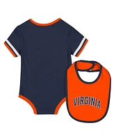 Colosseum Baby Boys and Girls 2-Piece Navy Virginia Cavaliers Bodysuit Bib Set