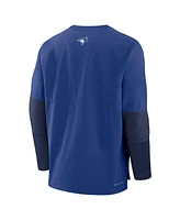Nike Men's Royal/Navy Toronto Blue Jays Authentic Collection Lightweight Player Tri-Blend Performance Pullover Sweatshirt