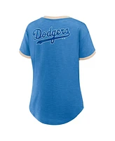 Fanatics Women's Royal Los Angeles Dodgers Binge Worthy Stadium Slub V-Neck T-Shirt