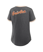 Fanatics Women's Black Baltimore Orioles Binge Worthy Stadium Slub V-Neck Top