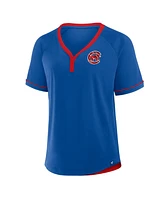 Fanatics Women's Royal Chicago Cubs League Diva Star Raglan V-Neck T-Shirt