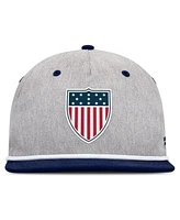Fanatics Men's Heather Gray/Navy Team Usa Eagle Snapback Hat