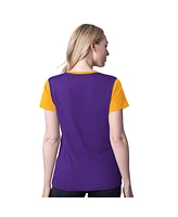 G-iii 4Her by Carl Banks Women's Purple Lsu Tigers Racer Crewneck Ringer T-Shirt