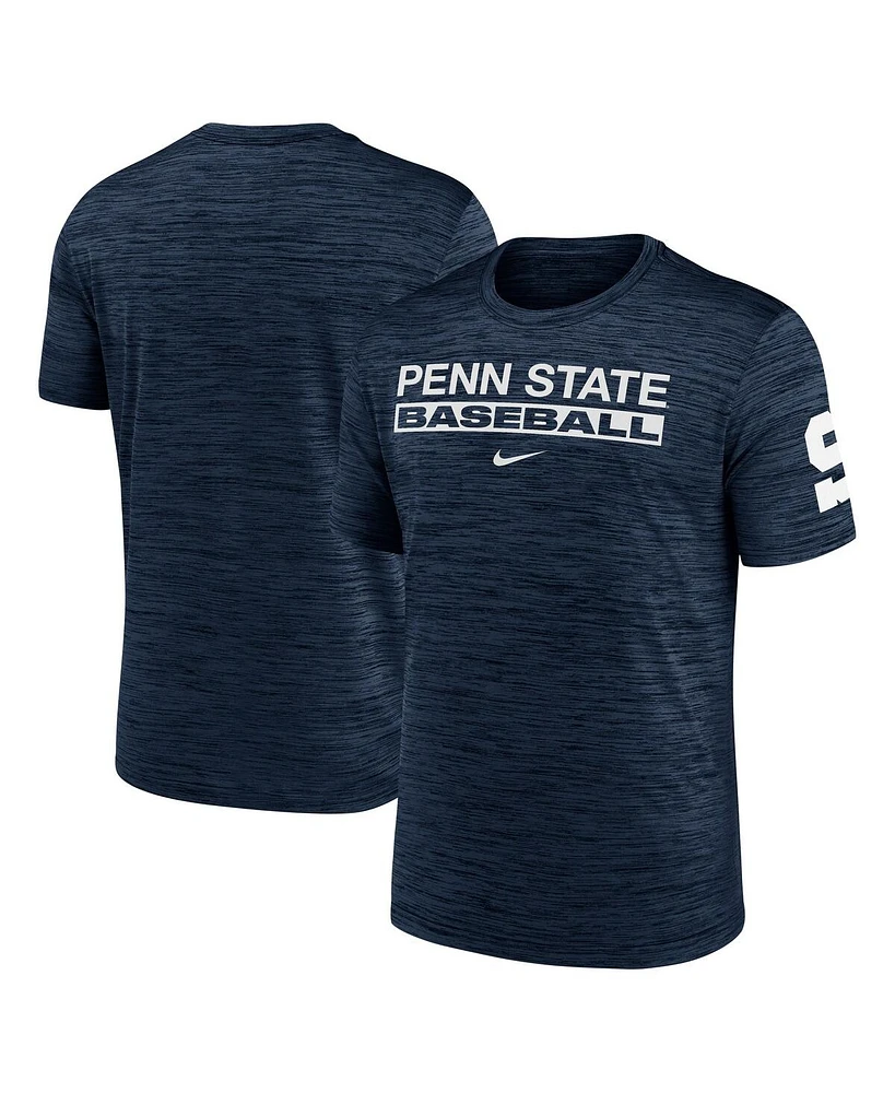 Nike Men's Navy Penn State Nittany Lions Velocity Baseball Wordmark Stack Performance T-Shirt