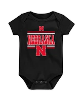 Outerstuff Newborn Scarlet Nebraska Huskers Sunday Comics Bodysuit 3-Pack