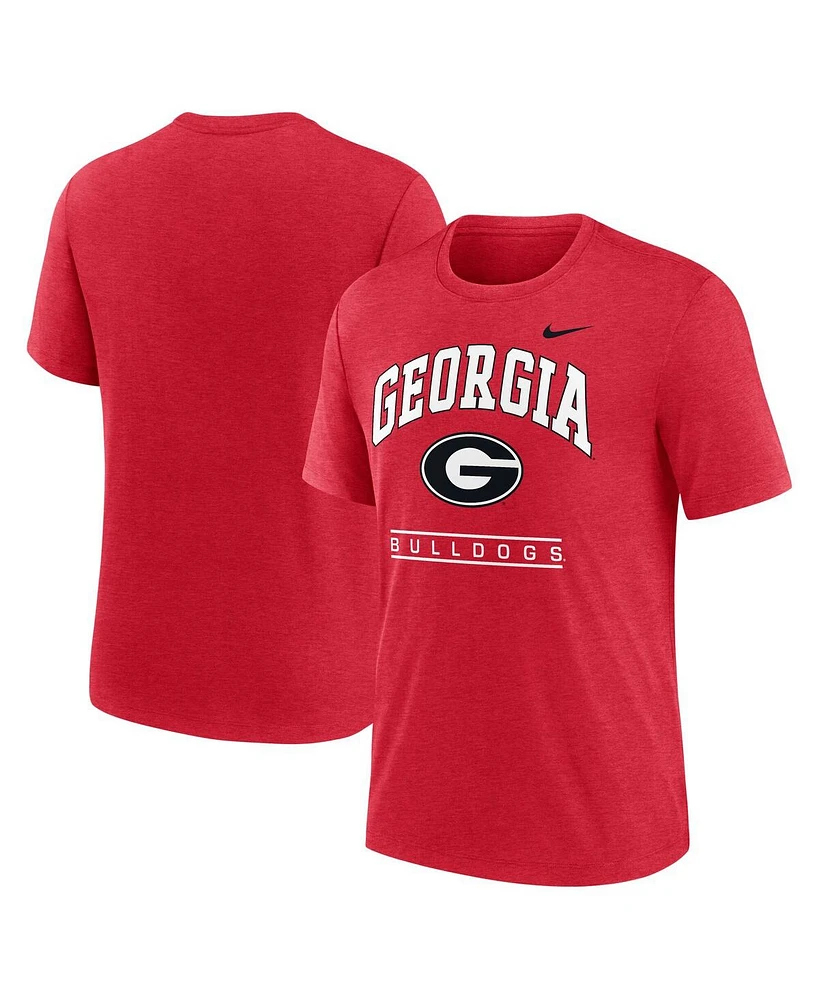 Nike Men's Red Georgia Bulldogs Arch Over Logo Tri-Blend T-Shirt