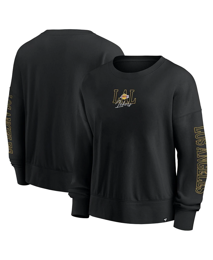 Fanatics Women's Black Los Angeles Lakers Oversized Game Day Pullover Sweatshirt