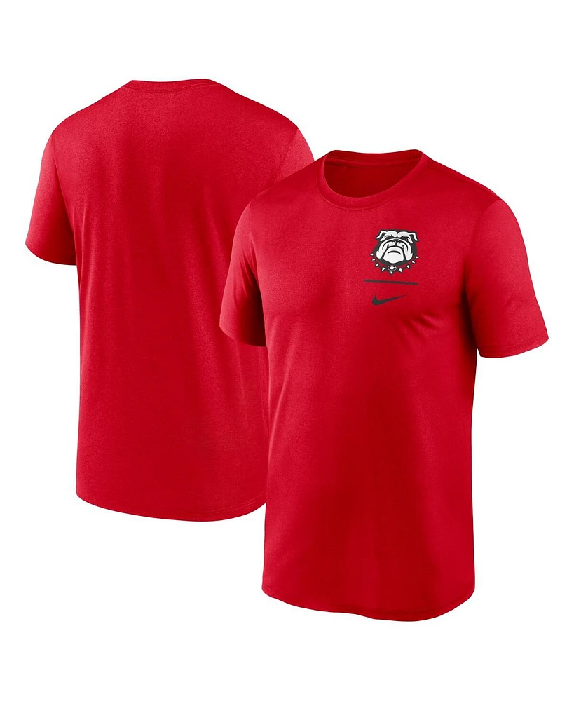 Nike Men's Red Georgia Bulldogs Alternate Logo Lockup Legend Performance T-Shirt