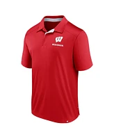 Fanatics Men's Red Wisconsin Badgers Fundamental Defender Polo Shirt