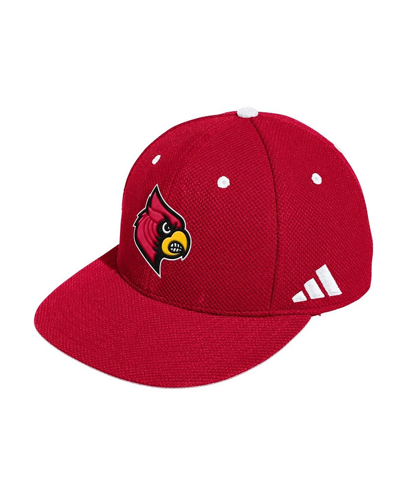 Adidas Men's Athletic Red Louisville Cardinals On-Field Fitted Baseball Hat