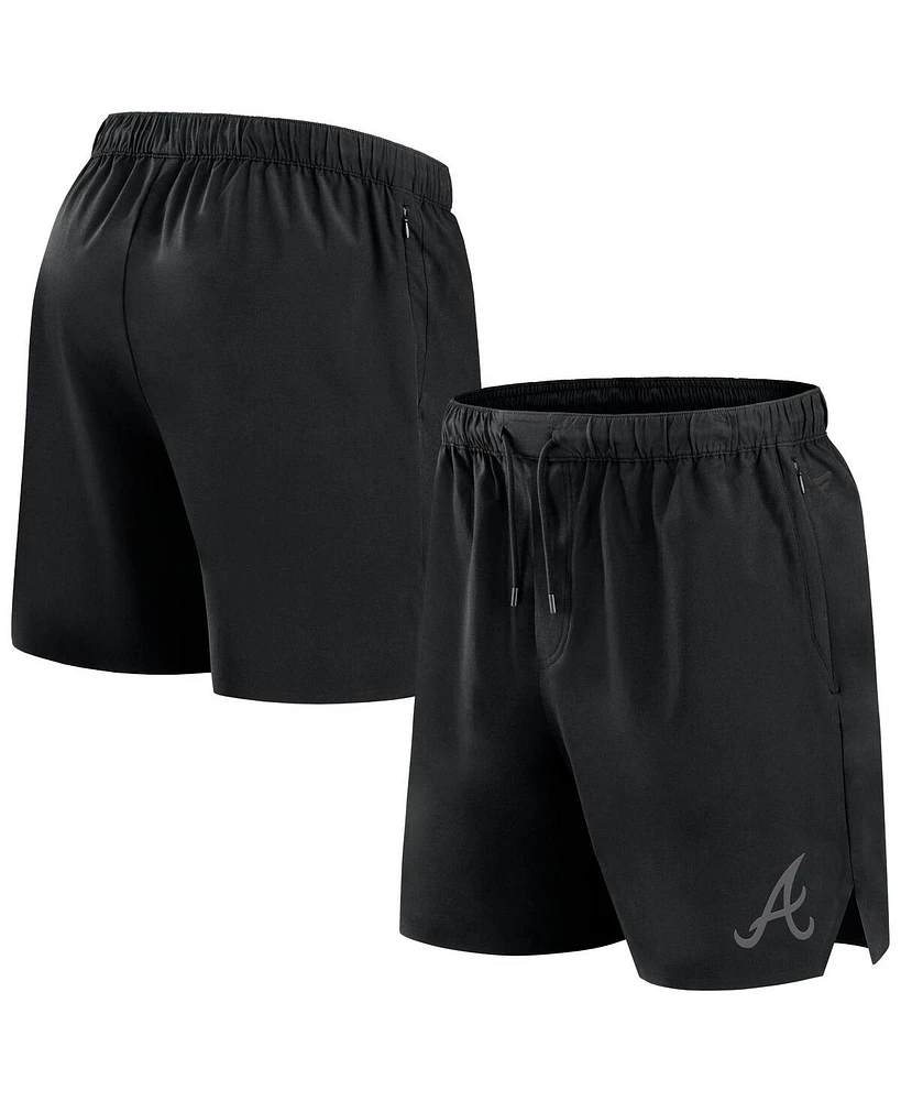 Fanatics Men's Black Atlanta Braves Front Office Woven Shorts