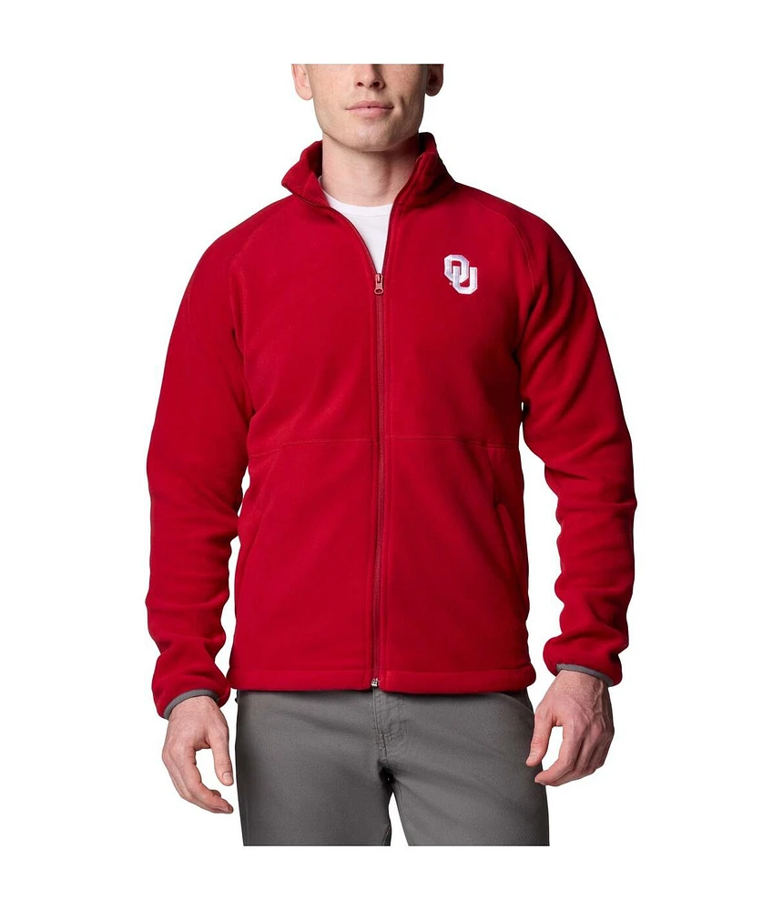 Columbia Men's Crimson Oklahoma Sooners Flanker Iv Fleece Raglan Full-Zip Jacket
