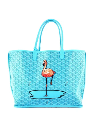 Pre-Owned Goyard Pm Anjou Reversible Tote Embroidered Coated Canvas