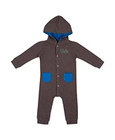 Colosseum Baby Boys and Girls Charcoal Ucla Bruins Zando-Zan Waffle Full-Snap Hooded Romper