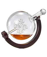 The Wine Savant U.s. Coast Guard Globe Whiskey Decanter Set