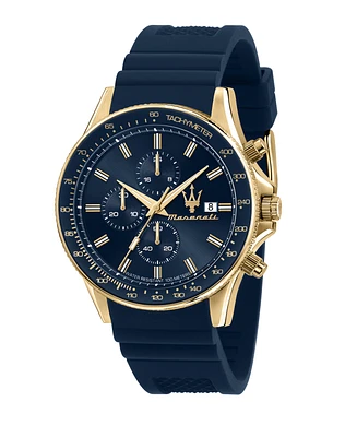 Maserati Men's Chronograph Blue Silicone Watch, 44mm