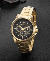 Maserati Men's Date Gold Metal Band Watch, 44mm
