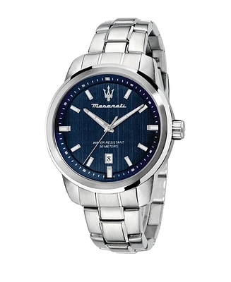 Maserati Men's Analog Stainless Steel Metal Band Watch, 44mm