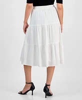 Anne Klein Women's Pull-On Tiered Midi Skirt