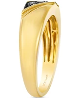 Le Vian Chocolatier Men's Chocolate Diamond Three Stone Diagonal Band (1/5 ct. t.w.) in 14k Gold