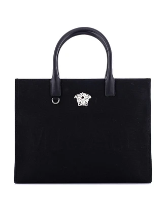 Pre-Owned Versace Large La Medusa Tote Embossed Canvas
